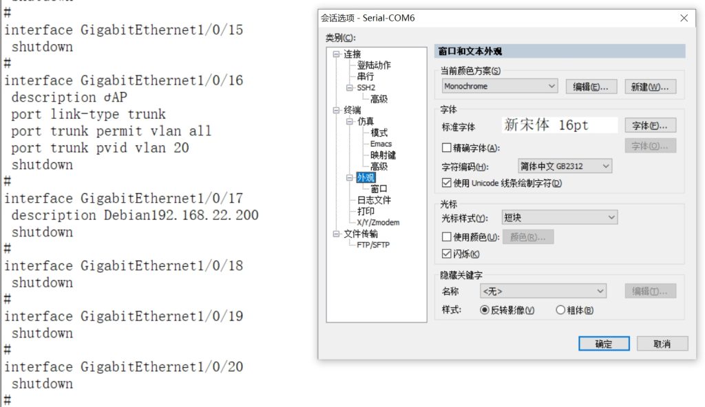 检查SecureCRT编码设置